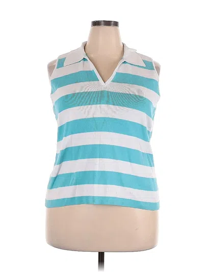 Pre-owned Liz Claiborne Sleeveless Polo Shirt In Blue