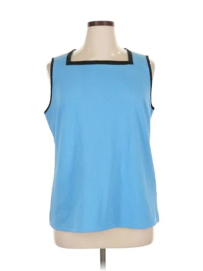 Pre-owned Liz Claiborne Sleeveless Top Blue Scoop Neck Tops