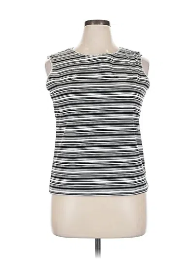 Pre-owned Liz Claiborne Sleeveless Top White Boatneck Tops