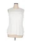 Liz Claiborne Sleeveless Top White Keyhole Neckline Tops In Multi