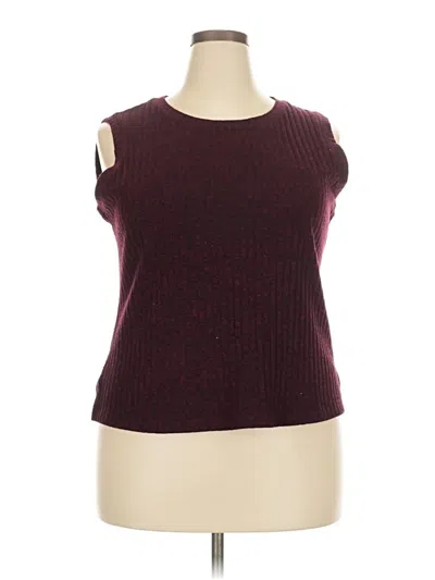 Pre-owned Liz Claiborne Sleeveless T-shirt In Burgundy