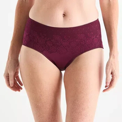 Liz Claiborne Smoothing Womens Brief Panty 359403 In Red