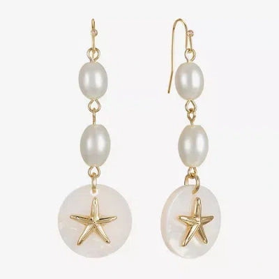 Liz Claiborne Starfish Womens Drop Earrings In Pink