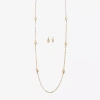 Liz Claiborne Station Necklace & Drop Earring Womens 2-pc. Jewelry Set In Gold