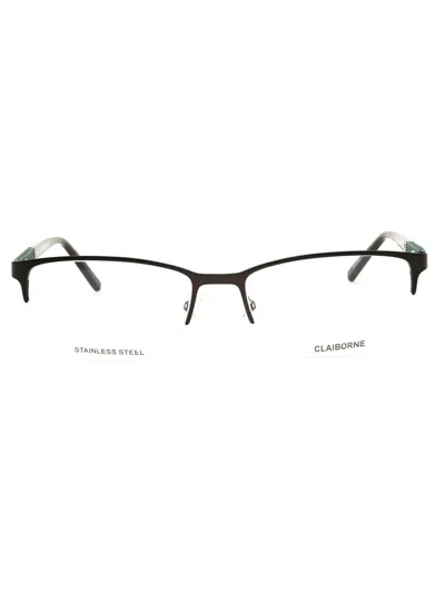 Liz Claiborne Stylish Rectangular Metal Eyeglasses For Men In Black