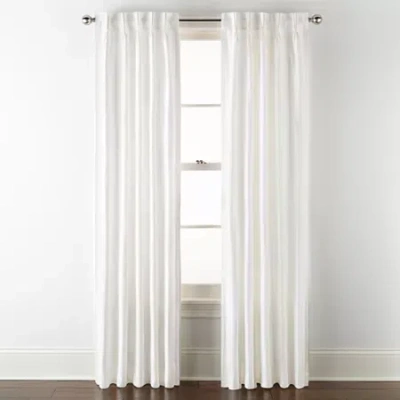 Liz Claiborne Supreme 5-pleat Pinch Pleat Back Tab Light-filtering Single Curtain Panel In White