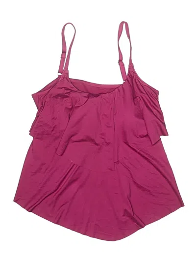 Pre-owned Liz Claiborne Swimsuit Top Burgundy Swimwear