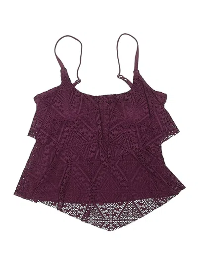Pre-owned Liz Claiborne Swimsuit Top Burgundy Swimwear
