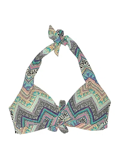 Pre-owned Liz Claiborne Swimsuit Top Green Paisley Pattern Swimwear
