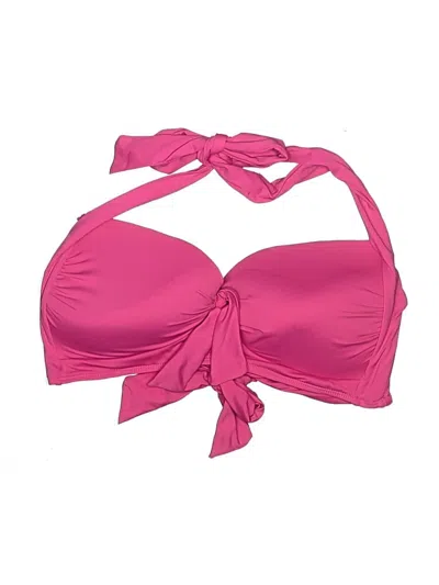 Pre-owned Liz Claiborne Swimsuit Top Pink Solid Pattern Swimwear