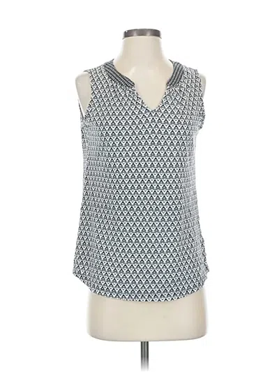 Pre-owned Liz Claiborne Tank Top Blue Keyhole Neckline Tops