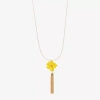 Liz Claiborne Tassel Womens Flower 32 Inch Pendant Necklace In Gold