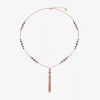 Liz Claiborne Tassel Womens Round 30 Inch Pendant Necklace In Multi