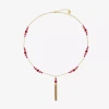 Liz Claiborne Tassel Womens Round 30 Inch Pendant Necklace In Red