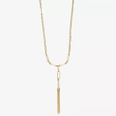 Liz Claiborne Tassle Womens Paperclip 32 Inch Pendant Necklace In Yellow