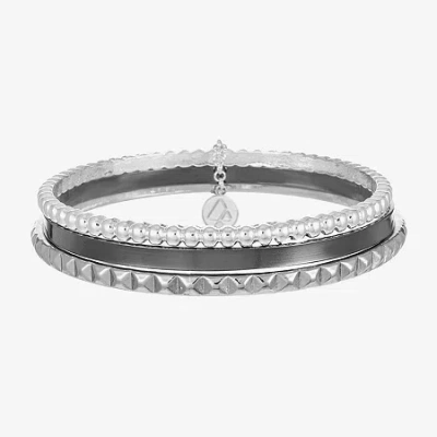 Liz Claiborne Textured Bangle Womens 3-pc. Bracelet Set In Metallic