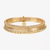 Liz Claiborne Textured Bangle Womens 3-pc. Bracelet Set In Gold