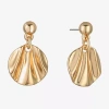 Liz Claiborne Textured Double Womens Drop Earrings In Gold