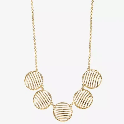 Liz Claiborne Textured Womens 17 Inch Collar Necklace In Gold