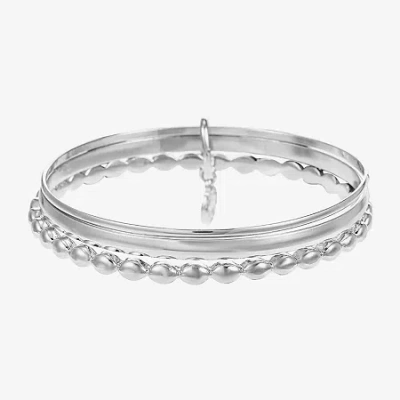 Liz Claiborne Textured Womens 3-pc. Bracelet Set In Silver