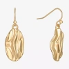 Liz Claiborne Textured Womens Oval Drop Earrings In Gold