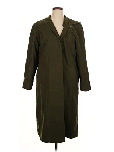 Pre-owned Liz Claiborne Trenchcoat In Green
