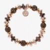 Liz Claiborne Tri Tone Beaded Womens Stretch Bracelet In Brown