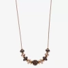 Liz Claiborne Tri Tone Frontal Beaded Womens 17 Inch Collar Necklace In Gold