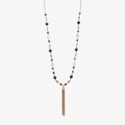 Liz Claiborne Tri Tone Womens Round 34 Inch Pendant Necklace In Silver