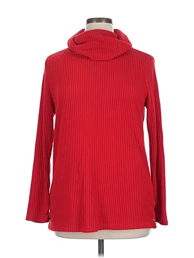 Pre-owned Liz Claiborne Turtleneck Sweater In Red