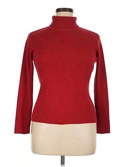 Pre-owned Liz Claiborne Turtleneck Sweater In Red