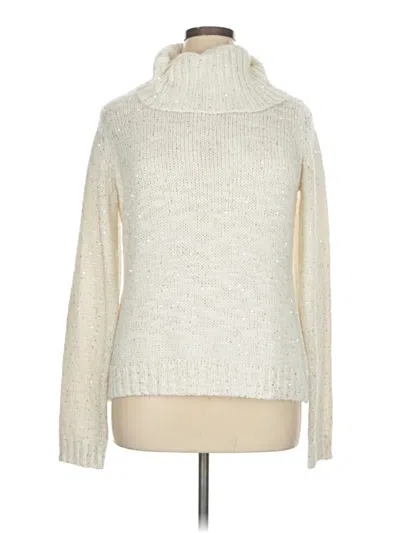 Pre-owned Liz Claiborne Turtleneck Sweater In White