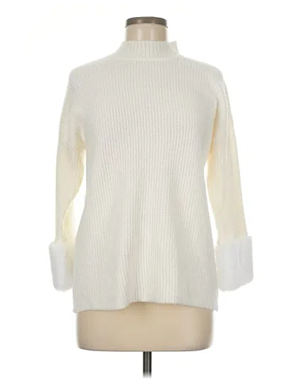 Pre-owned Liz Claiborne Turtleneck Sweater In White