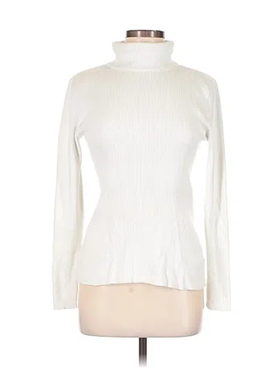 Pre-owned Liz Claiborne Turtleneck Sweater In White