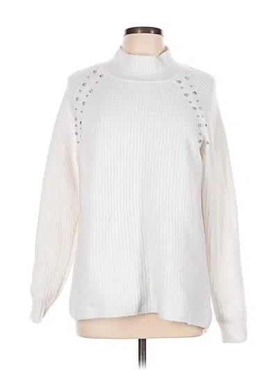 Pre-owned Liz Claiborne Turtleneck Sweater In White
