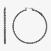 Liz Claiborne Twisted Womens 66mm Hypoallergenic Hoop Earrings In Gray