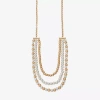 Liz Claiborne Two Tone Beaded Womens 18 Inch Collar Necklace In Gold