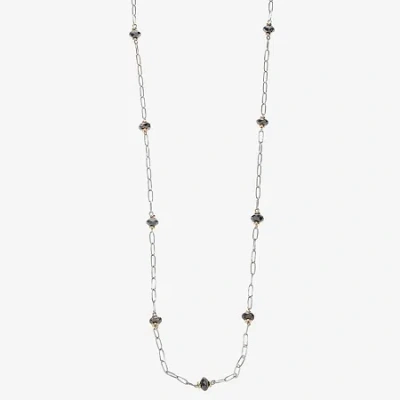 Liz Claiborne Two Tone Beaded Womens 36 Inch Strand Necklace In Metallic