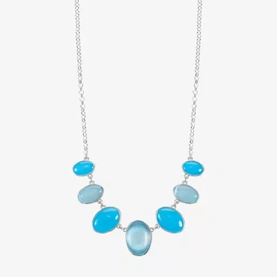 Liz Claiborne Womens 17 Inch Collar Necklace In Blue