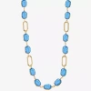 Liz Claiborne Womens 17 Inch Collar Necklace In Blue