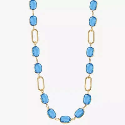 Liz Claiborne Womens 17 Inch Collar Necklace In Blue