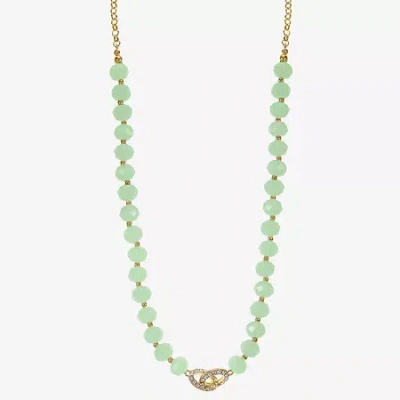 Liz Claiborne Womens 17 Inch Collar Necklace In Green