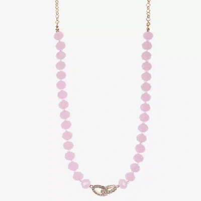 Liz Claiborne Womens 17 Inch Collar Necklace In Pink