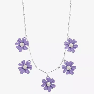 Liz Claiborne Womens 17 Inch Collar Necklace In Purple