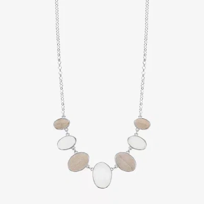 Liz Claiborne Womens 17 Inch Collar Necklace In White