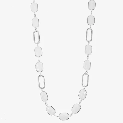 Liz Claiborne Womens 17 Inch Collar Necklace In Gray