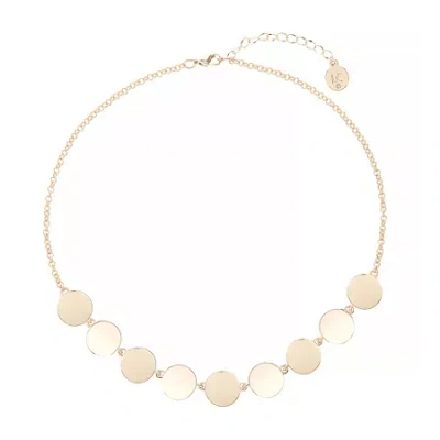 Liz Claiborne Womens 17 Inch Collar Necklace In Gold