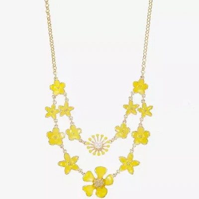 Liz Claiborne Womens 17 Inch Collar Necklace In Yellow