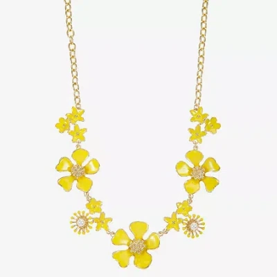 Liz Claiborne Womens 17 Inch Collar Necklace In Yellow
