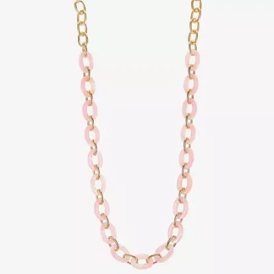 Liz Claiborne Womens 17 Inch Link Necklace In Gold